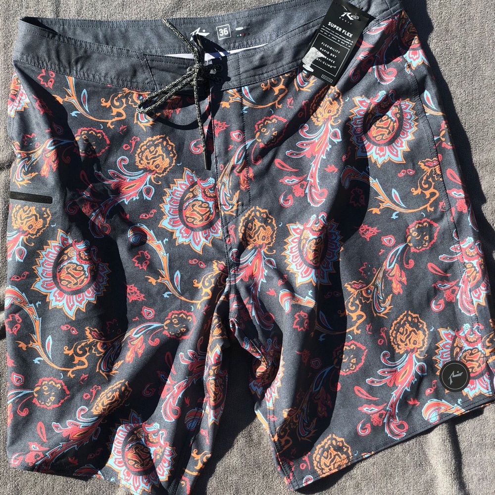 Rusty swim shorts paisley grey
